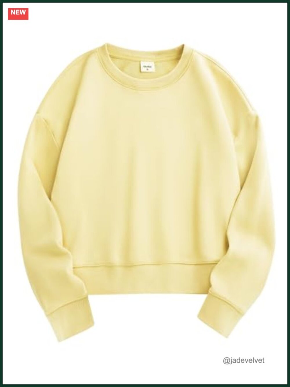 Cropped Crewneck Sweatshirt Cotton Polyester Relaxed Fit Casual
